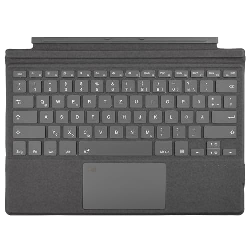 Rii Surface Tastatur für Surface Pro 7 Plus/Pro 7 / Pro 6 / Pro 5 / Pro 4 / Pro 3, Bluetooth 5.2 Tastatur mit Touchpad und 7-Farbiger Hintergrundbeleuchtung - Grau （QWERTZ, Deutsches Layout） von Rii