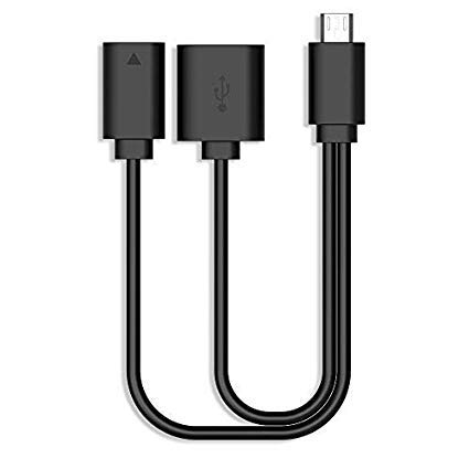 Rii USB Adapter Kabel Micro USB Host OTG Cable 20cm Kompatibel mit MacBook, Android, Google, Samsung, Galaxy, etc Schwarz （Die Nutzung der Ladefunktion entnehmen Sie Bitte dem A+Schaltplan） von Rii