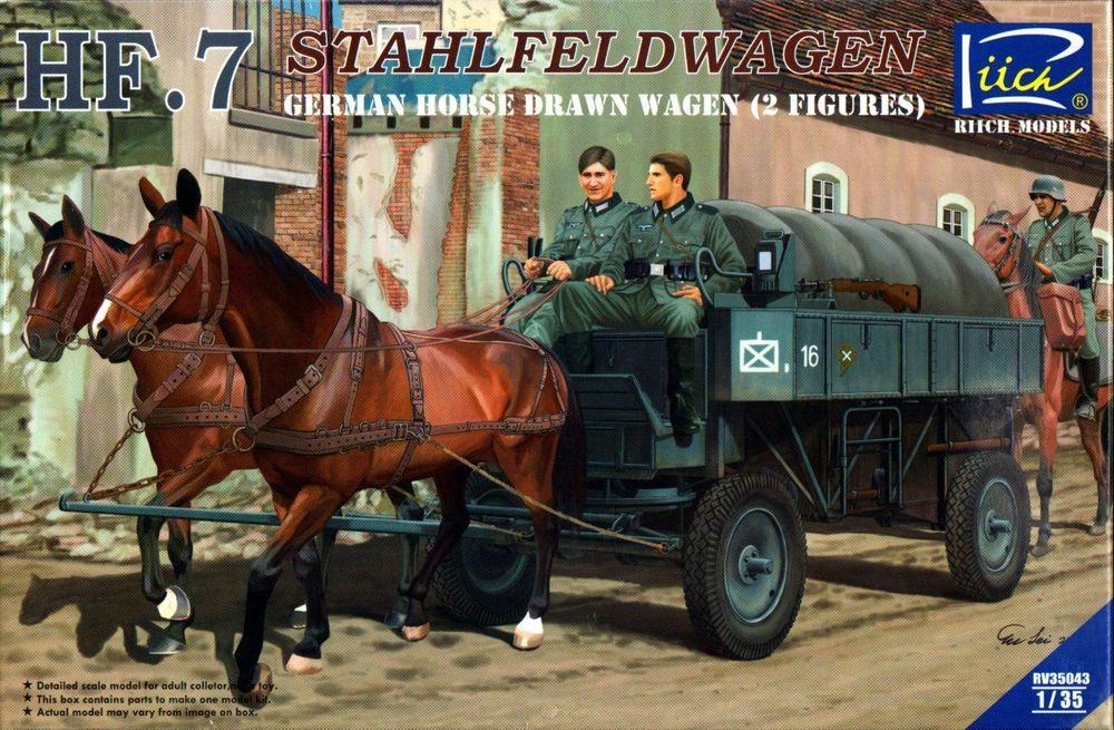 German Hf.7 Horse drawn Steel field wage w/2Horses &2 Figures German Hf.7 Horse drawn Steel field wage w/2Horses &2 Figures von Riich Models