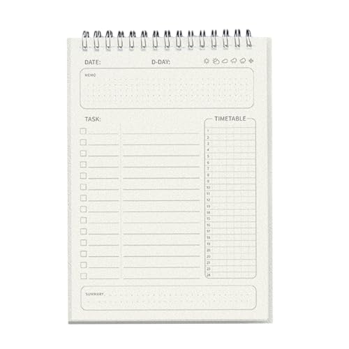Terminplaner mit Spule, Wochenplaner, akademischer Planer, 160 Seiten, doppelseitig, beschreibbar, für Tagesjournalisierung von Riiichflowshop