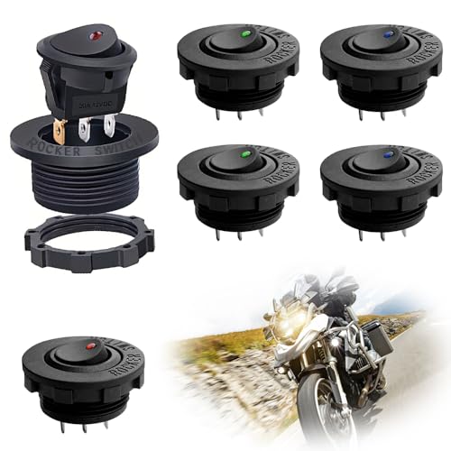 Riisoyu 6 Stück DC 12V 20A Runde Wippschalter kippschalter, 3 Pin Rund EIN/AUS Schalter Selbsthemmung Wippschalter Wasserdicht Kippschalter mit LED Licht für Auto Marine Boot Beleuchtet KFZ Yacht Riisoyu 6 Stück DC 12V 20A Runde Wippschalter kippschalter, 3 Pin Rund EIN/AUS Schalter Selbsthemmung Wippschalter Wasserdicht Kippschalter mit LED Licht für Auto Marine Boot Beleuchtet KFZ Yacht von Riisoyu
