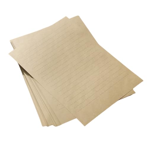 Kraftpapier zum Schreiben, liniert, Briefgröße, Vintage-Druckerpapier, doppelseitige Einladung/dekorativer Drucker, antikes altmodisches Papier (50, A4) von Rikyo