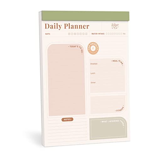 Rileys & Co Planer – Tagesplaner – Planner – To Do Planer mit 160 Seiten - Studienplaner – Planer Undatiert mit Doppel-Spiralbindung – 15,2 x 20,3 cm (B x H) von Rileys & Co