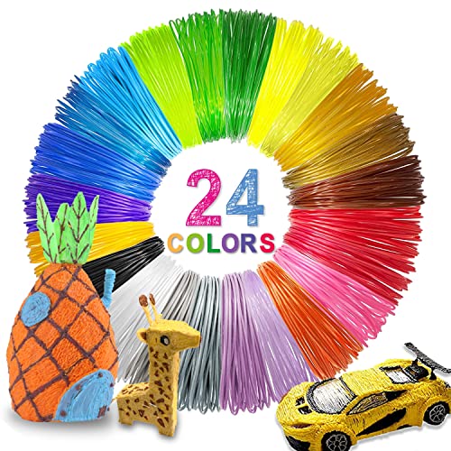 Rilitor 24 Farben 3D-Druckstift PLA-Filament-Nachfüllungen, jede Farbe 3M, insgesamt 72M, 1,75 mm 3D-Druck-PLA-Filament-Nachfüllung für 3D-Stifte und 3D-Drucker von Rilitor