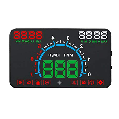 Auto HUD Display, digitaler Tachometer für Riloer Car Head Up Display Projektor mit 5,8 Zoll HD Bildschirm, OBDII EUOBD Schnittstelle, RPM von Riloer