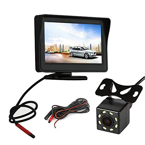 Riloer Auto-Rückfahrkamera-Kit, 4,3 Zoll digitaler TFT-LCD-Monitor + wasserdichte HD-Backup-Parkkamera für die meisten 8V-12V-Fahrzeuge, mit IR-Nachtsicht, 170° Weitwinkel von Riloer