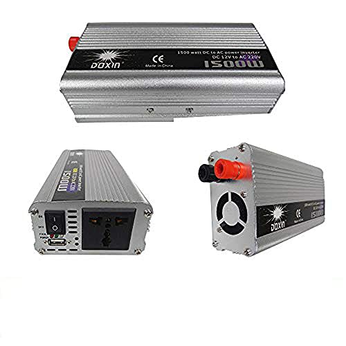 Wechselrichter, Riloer Smart Car Inverter 1500 W DC 12 V bis AC 220 V 230 V 240 V Wechselrichter Ladegerät mit USB-Anschluss für Auto-Boot von Riloer