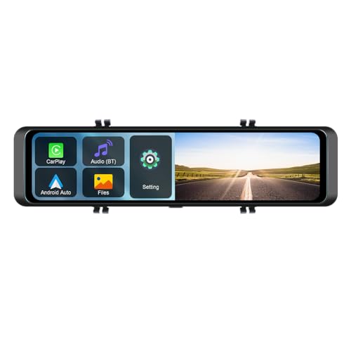 11.26 Zoll 4K Spiegel Dashcam mit Apple Carplay Android Auto Rückfahrkamera von Rimoody