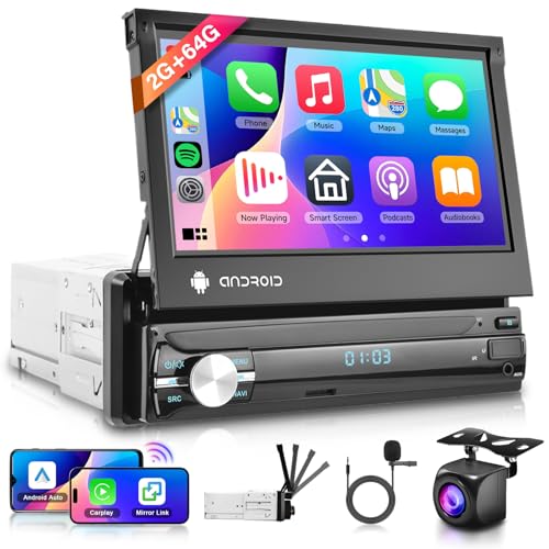 2G+64G Android 13 Autoradio 1 Din 7 Zoll Autoradio mit Manuell Einziehbarer Bildschirm Wireless Carplay Android Auto Navi GPS Mirror Link Bluetooth FM/RDS Radio WiFi DVR/DAB+/OBD2 Rückfahrkamera 2G+64G Android 13 Autoradio 1 Din 7 Zoll Autoradio mit Manuell Einziehbarer Bildschirm Wireless Carplay Android Auto Navi GPS Mirror Link Bluetooth FM/RDS Radio WiFi DVR/DAB+/OBD2 Rückfahrkamera von Rimoody