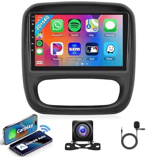 2G+64G Android Autoradio für Opel Vivaro Renault Trafic FIAT Talento Nissan NV300/VW300 mit Carplay Android Auto Navi GPS WiFi 9 Zoll Autoradio mit Mirror Link Bluetooth FM/RDS/DAB+/OBD Rückfahrkamera von Rimoody