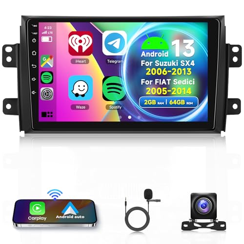 2G+64G Wireless Carplay Android 13 Autoradio 2 Din für Suzuki SX4 2006-2013 FIAT Sedici 2005-2014 9 Zoll Autoradio mit Android Auto GPS Navi WiFi Mirror Link Bluetooth FM/RDS/EQ/SWC Rückfahrkamera 2G+64G Wireless Carplay Android 13 Autoradio 2 Din für Suzuki SX4 2006-2013 FIAT Sedici 2005-2014 9 Zoll Autoradio mit Android Auto GPS Navi WiFi Mirror Link Bluetooth FM/RDS/EQ/SWC Rückfahrkamera von Rimoody