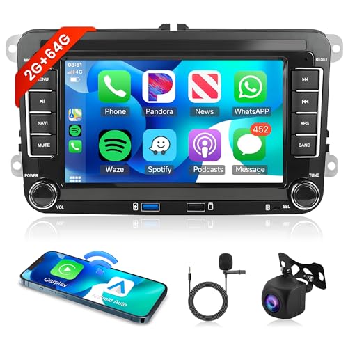 2G+64G Wireless Carplay Android 13 Autoradio für VW Golf 5 6 Passat Polo Tiguan Touran Caddy Skoda SEAT 7 Zoll Autoradio mit Android Auto GPS Navi WiFi Mirror Link Bluetooth FM/RDS/DAB Rückfahrkamera 2G+64G Wireless Carplay Android 13 Autoradio für VW Golf 5 6 Passat Polo Tiguan Touran Caddy Skoda SEAT 7 Zoll Autoradio mit Android Auto GPS Navi WiFi Mirror Link Bluetooth FM/RDS/DAB Rückfahrkamera von Rimoody