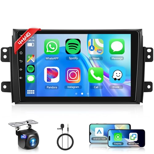 4+64G Android Autoradio für Suzuki SX4 2006-2013 FIAT Sedici 2005-2014 9 Zoll Autoradio mit Wireless Carplay Android Auto Navi GPS Mirror Link Bluetooth FM/RDS/EQ SWC Rückfahrkamera 4+64G Android Autoradio für Suzuki SX4 2006-2013 FIAT Sedici 2005-2014 9 Zoll Autoradio mit Wireless Carplay Android Auto Navi GPS Mirror Link Bluetooth FM/RDS/EQ SWC Rückfahrkamera von Rimoody