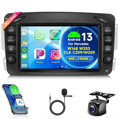 4G+64G Android Autoradio für Mercedes Benz W168 W203 CLK C209/W209 SLK/W170 W463 Viano Vito Vaneo Wireless Carplay Android Auto 7 Zoll Touchscreen Bluetooth GPS Mirror Link WiFi FM RDS Rückfahrkamera 4G+64G Android Autoradio für Mercedes Benz W168 W203 CLK C209/W209 SLK/W170 W463 Viano Vito Vaneo Wireless Carplay Android Auto 7 Zoll Touchscreen Bluetooth GPS Mirror Link WiFi FM RDS Rückfahrkamera von Rimoody