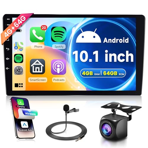 4G+64G Kabellos Carplay Android 13 Autoradio 2 Din mit Kabellos Android Auto GPS Navi WiFi 10.1 Zoll Touchscreen Autoradio mit Mirror Link Bluetooth FM/RDS Radio 32 EQ Lenkradsteuerung Rückfahrkamera 4G+64G Kabellos Carplay Android 13 Autoradio 2 Din mit Kabellos Android Auto GPS Navi WiFi 10.1 Zoll Touchscreen Autoradio mit Mirror Link Bluetooth FM/RDS Radio 32 EQ Lenkradsteuerung Rückfahrkamera von Rimoody