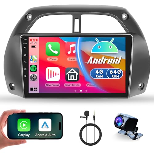 4G+64G Wireless Carplay Android 13 Autoradio 2 Din für Toyota RAV4 2001-2006 mit Android Auto Navi GPS WIFI 9 Zoll Autoradio mit Mirror Link Bluetooth FM/RDS Radio DAB/OBD/DVR/32 EQ/SWC Rückfahrkamera 4G+64G Wireless Carplay Android 13 Autoradio 2 Din für Toyota RAV4 2001-2006 mit Android Auto Navi GPS WIFI 9 Zoll Autoradio mit Mirror Link Bluetooth FM/RDS Radio DAB/OBD/DVR/32 EQ/SWC Rückfahrkamera von Rimoody
