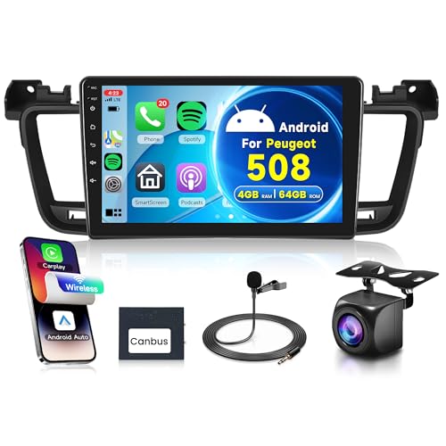 4G+64G Wireless Carplay Android Autoradio 2 Din für Peugeot 508 2011-2018 9 Zoll Autoradio mit Wireless Android Auto Navi GPS WiFi Mirror Link Bluetooth FM/RDS 32 EQ Lenkradsteuerung Rückfahrkamera 4G+64G Wireless Carplay Android Autoradio 2 Din für Peugeot 508 2011-2018 9 Zoll Autoradio mit Wireless Android Auto Navi GPS WiFi Mirror Link Bluetooth FM/RDS 32 EQ Lenkradsteuerung Rückfahrkamera von Rimoody