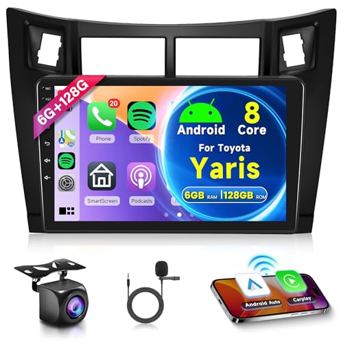 8 Core 6G+128G Wireless Carplay Android 13 Autoradio 2 Din für Toyota Yaris 2005-2011 9 Zoll Autoradio mit Android Auto Navi GPS WiFi Mirror Link Bluetooth FM/RDS/32 EQ Lenkradsteuerung Rückfahrkamera 8 Core 6G+128G Wireless Carplay Android 13 Autoradio 2 Din für Toyota Yaris 2005-2011 9 Zoll Autoradio mit Android Auto Navi GPS WiFi Mirror Link Bluetooth FM/RDS/32 EQ Lenkradsteuerung Rückfahrkamera von Rimoody