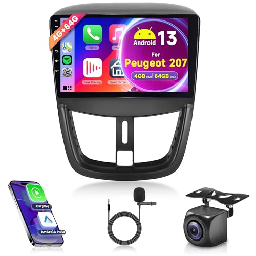 4G+64G Wireless Carplay Android 13 Autoradio 2 Din für Peugeot 207 2006-2015 9 Zoll Autoradio mit Android Auto Navi GPS WiFi Mirror Link Bluetooth FM/RDS/DAB/DVR/32 EQ Lenkradsteuerung Rückfahrkamera 4G+64G Wireless Carplay Android 13 Autoradio 2 Din für Peugeot 207 2006-2015 9 Zoll Autoradio mit Android Auto Navi GPS WiFi Mirror Link Bluetooth FM/RDS/DAB/DVR/32 EQ Lenkradsteuerung Rückfahrkamera von Rimoody