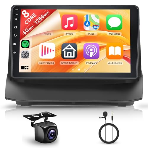 6+128G 8 Core Android Autoradio für Ford Fiesta 2009-2017 9 Zoll Kabellos Carplay Radio mit Touchscreen Android Auto Mirror Link Bluetooth FM/RDS/EQ/DSP WiFi GPS Navi Lenkradsteuerung Rückfahrkamera von Rimoody