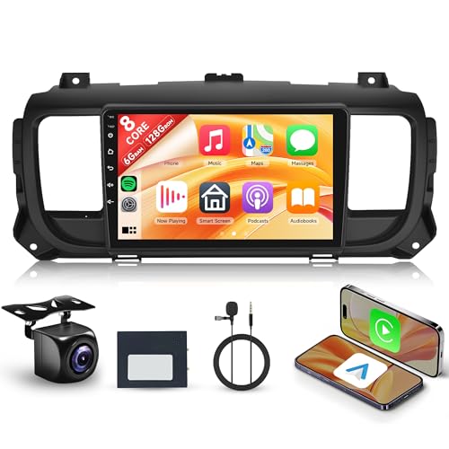 8 Kerne 6+128G Wireless Carplay Android Autoradio für Citroen Jumpy 3/Peugeot Expert/Toyota Proace 2016-2021 9 Zoll Touchscreen Radio mit Android Auto Mirror Link Bluetooth FM/RDS/EQ/DSP WiFi GPS Navi 8 Kerne 6+128G Wireless Carplay Android Autoradio für Citroen Jumpy 3/Peugeot Expert/Toyota Proace 2016-2021 9 Zoll Touchscreen Radio mit Android Auto Mirror Link Bluetooth FM/RDS/EQ/DSP WiFi GPS Navi von Rimoody