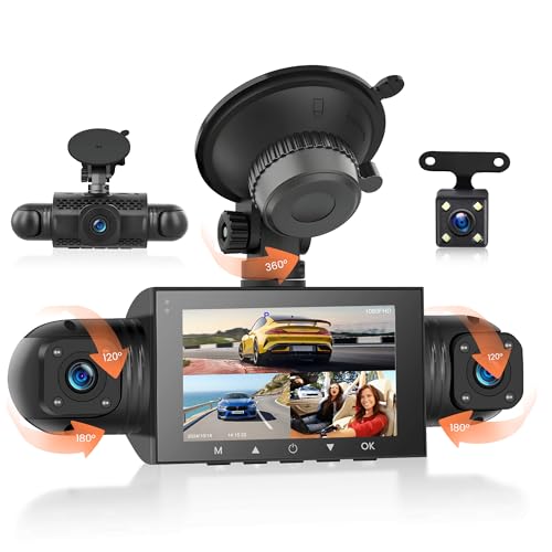 Dashcam mit 4 Kanälen, 360 °, 7,6 cm, 1080p, Auto-Quad-Aufnahme, DVR-Kamera, Autorecorder mit 480° Rückzug + Schwerkraftsensor + Bewegungserkennung Dashcam mit 4 Kanälen, 360 °, 7,6 cm, 1080p, Auto-Quad-Aufnahme, DVR-Kamera, Autorecorder mit 480° Rückzug + Schwerkraftsensor + Bewegungserkennung von Rimoody