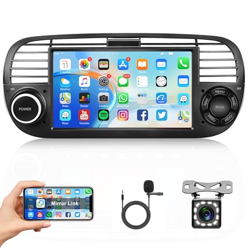 Rimoody 1G+32G Android Autoradio 2 Din für FIAT 500 2007-2015 mit Navi GPS WIFI IOS/Android Mirror Link 7 Zoll Touchscreen Autoradio mit Bluetooth FM/RDS DAB/OBD/DVR/EQ Lenkradsteuerung Rückfahrkamera Rimoody 1G+32G Android Autoradio 2 Din für FIAT 500 2007-2015 mit Navi GPS WIFI IOS/Android Mirror Link 7 Zoll Touchscreen Autoradio mit Bluetooth FM/RDS DAB/OBD/DVR/EQ Lenkradsteuerung Rückfahrkamera von Rimoody