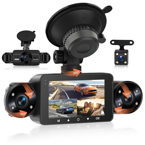 Rimoody 4 Kanal 360° Dashcam Auto, 4 Kamera FHD 1080P Vorne und Hinten Links Rechts, 3 Zoll 1080P Dash Cam Autokamera mit 8 IR Nachtsicht/Loop Video/24H Parking Monitor/G-Sensor/Einparkhilfe Rimoody 4 Kanal 360° Dashcam Auto, 4 Kamera FHD 1080P Vorne und Hinten Links Rechts, 3 Zoll 1080P Dash Cam Autokamera mit 8 IR Nachtsicht/Loop Video/24H Parking Monitor/G-Sensor/Einparkhilfe von Rimoody
