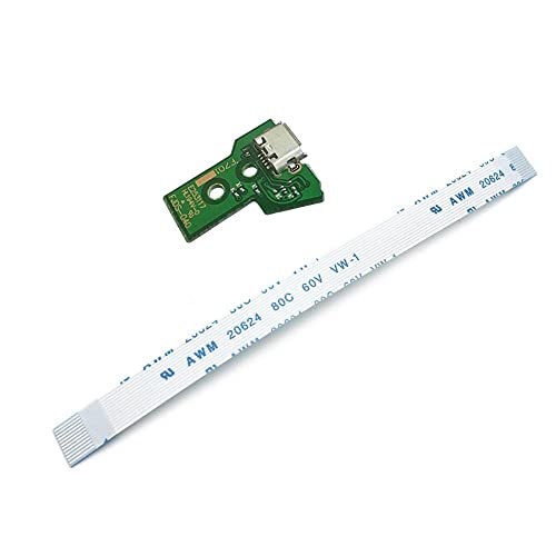 Rinbers USB-Ladebuchse JDS-050 FJDS-055 für Sony PS4 5. Generation Controller mit 12-poligem Kabel 2 Stück JDS-040 FJDS-040 von Rinbers