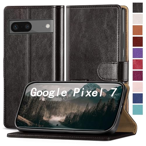 RingPi für Google Pixel 7 Handy Hülle PU Leder[RFID Schutz] Handyhülle Lederhülle Klapphülle Kartenfach Stoßfeste Schutzhülle Leather Flip Cover für Pixel 7 Wallet Phone Case,Schwarz von RingPi