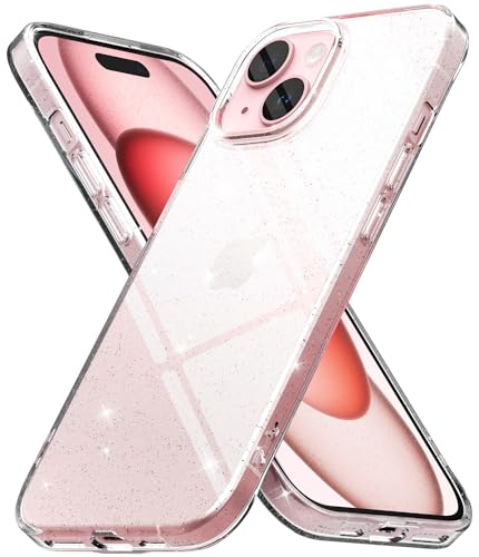 Ringke Air Case Kompatibel mit iPhone 15 Hülle, Weichem TPU-Silikon Glitzer Klarer Handyhülle für iPhone 15 6,1" - Glitter Clear von Ringke