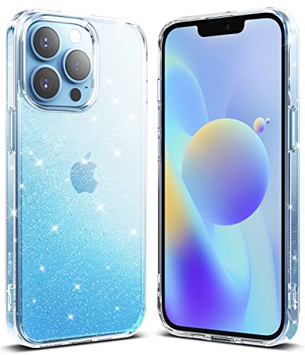 Ringke Air Kompatibel mit iPhone 13 Pro Hülle, Glitzer Flexibles TPU Rahmen mit Handykette Loch im Rand, Leicht Dünne Case - Glitter Clear von Ringke