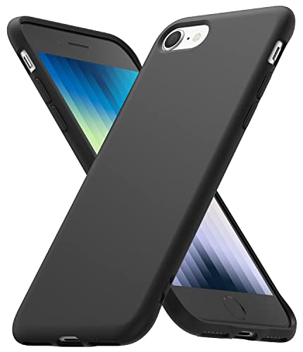 Ringke Air-S Kompatibel mit iPhone SE 2022 5G (SE 3) Hülle und iPhone SE 2020, iPhone 8, iPhone 7, Ultradünn Leicht Flexibel TPU Stumpfmatt SF Beschichtung - Black Schwarz von Ringke