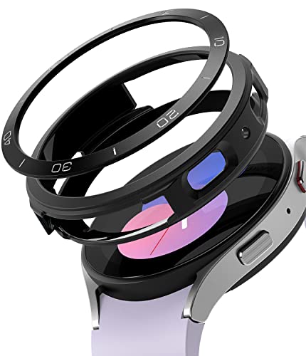 Ringke [Air Sports + Bezel Styling Kompatibel mit Samsung Galaxy Watch 5 Hülle [40mm] Flexible Stoßfestes TPU Schutzhülle mit Aluminium Lünettenring - Schwarz/Schwarz von Ringke