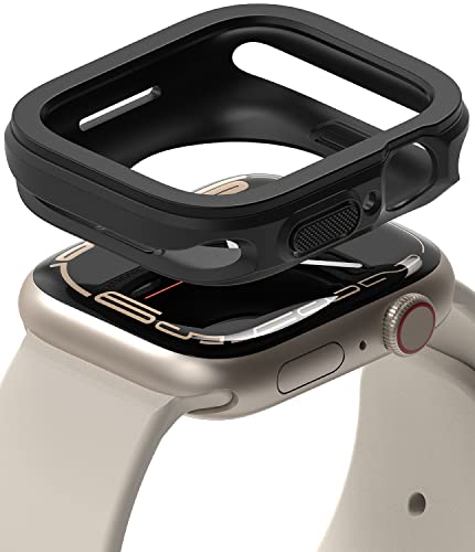 Ringke Air Sports Kompatibel mit Apple Watch 9/8/7 (45mm) Hülle und Kompatibel mit Apple Watch 6/5/4/SE2/SE (44mm) Hülle, TPU Silikon Flexibel Kratzfest - Black von Ringke