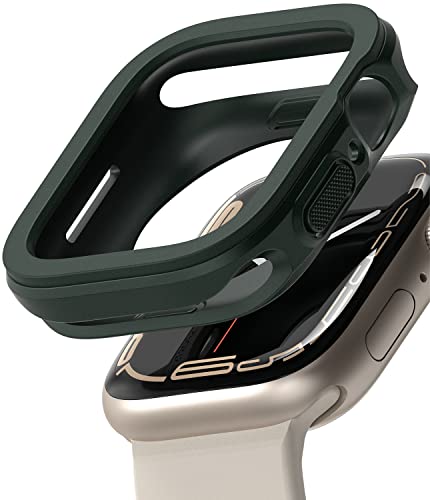Ringke Air Sports Kompatibel mit Apple Watch 9/8/7 (45mm) Hülle und Kompatibel mit Apple Watch 6/5/4/SE2/SE (44mm) Hülle, TPU Silikon Flexibel Kratzfest - Dark Green von Ringke