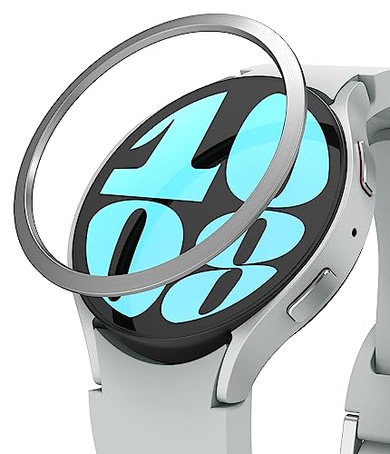 Ringke Bezel Styling [44mm] Kompatibel mit Samsung Galaxy Watch 6 44mm Hülle, Lünette Ring Kleber Abdeckung Kratzfest Edelstahl Schutz - 44-04 (ST) Silver von Ringke