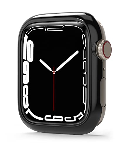 Ringke Bezel Styling Kompatibel mit Apple Watch Series 9/8/7 (45mm) Hülle, Lünette Ring Kleber Abdeckung Kratzfest Stainless Steel Schutzthülle - Black (45-03) von Ringke