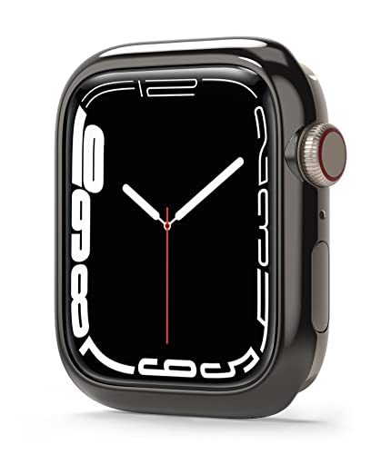 Ringke Bezel Styling Kompatibel mit Apple Watch Series 9/8/7 (45mm) Hülle, Lünette Ring Kleber Abdeckung Kratzfest Stainless Steel Schutzthülle - Graphite (45-11) von Ringke