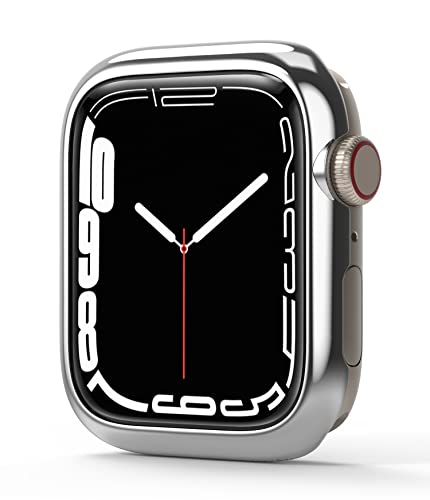Ringke Bezel Styling Kompatibel mit Apple Watch Series 9/8/7 (45mm) Hülle, Lünette Ring Kleber Abdeckung Kratzfest Stainless Steel Schutzthülle - Silver (45-01) von Ringke