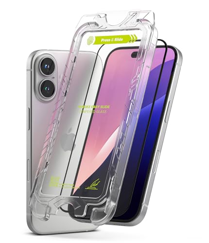 Ringke Easy Slide Glass [2 Stück] Kompatibel mit iPhone 16 Plus / 15 Plus Panzerglas Schutzfolie mit Installationstool, HD-Qualität 9H Härte Gehärtetes Glas Displayschutz von Ringke