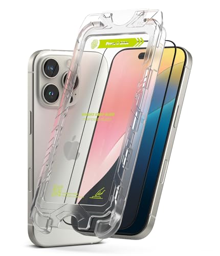 Ringke Easy Slide Glass [2 Stück] Kompatibel mit iPhone 16 Pro Panzerglas Schutzfolie mit Installationstool, HD-Qualität 9H Härte Gehärtetes Glas Displayschutz von Ringke