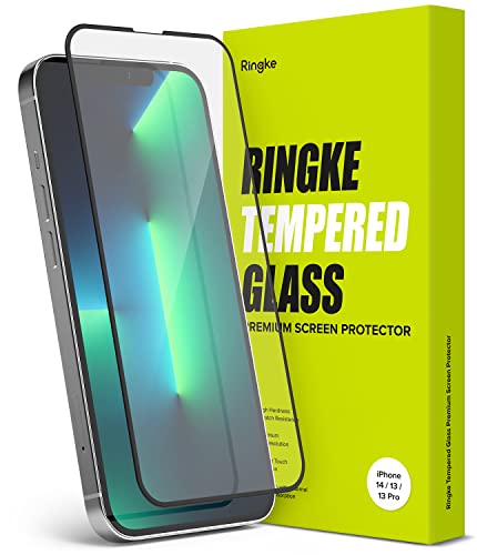 Ringke Full Cover Glass Kompatibel mit iPhone 14 Schutzfolie 6.1 Zoll, Premium 9H Härte bruchsichere Gehärtete Glasfolie von Ringke