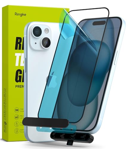 Ringke Full Cover Glass Kompatibel mit iPhone 15 Displayschutzfolie 6,1 Zoll, Premium 9H Härte Bruchsichere Gehärtetes Glasfolie mit Einfachem Installationskit Ringke Full Cover Glass Kompatibel mit iPhone 15 Displayschutzfolie 6,1 Zoll, Premium 9H Härte Bruchsichere Gehärtetes Glasfolie mit Einfachem Installationskit von Ringke