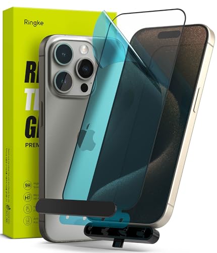 Ringke Full Cover Glass Kompatibel mit iPhone 15 Pro Max Displayschutzfolie 6,7 Zoll, Premium 9H Härte Bruchsichere Gehärtetes Glasfolie mit Einfachem Installationskit Ringke Full Cover Glass Kompatibel mit iPhone 15 Pro Max Displayschutzfolie 6,7 Zoll, Premium 9H Härte Bruchsichere Gehärtetes Glasfolie mit Einfachem Installationskit von Ringke