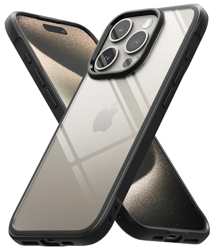Ringke Fusion Bold Case Kompatibel mit iPhone 15 Pro Hülle, Bequemer Griff TPU-Rahmen Harte PC-Rückseite, Anti-Vergilbung Durchsichtige Handyhülle für iPhone 15 Pro 6,1" - Schwarz von Ringke