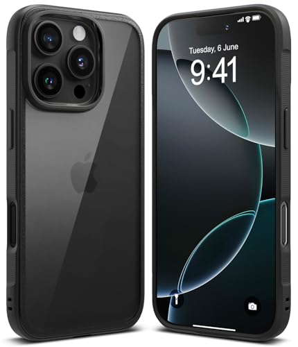 Ringke Fusion Bold [Vergilbungsfrei] Kompatibel mit iPhone 16 Pro Max Hülle, Fester Griff rutschfeste Stoßfeste TPU Bumper mit Klarer Harte PC Rückseite HandyHülle - Black von Ringke