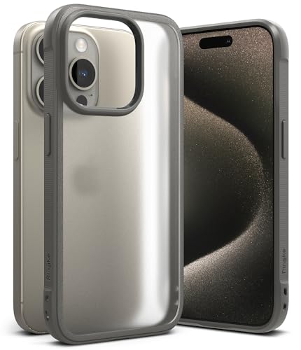 Ringke Fusion Bold Matte Case Kompatibel mit iPhone 15 Pro Hülle, Bequemer Griff TPU-Rahmen Harte PC-Rückseite, Anti-Fingerabdruck Mattierte Handyhülle für iPhone 15 Pro 6,1" - Grau von Ringke