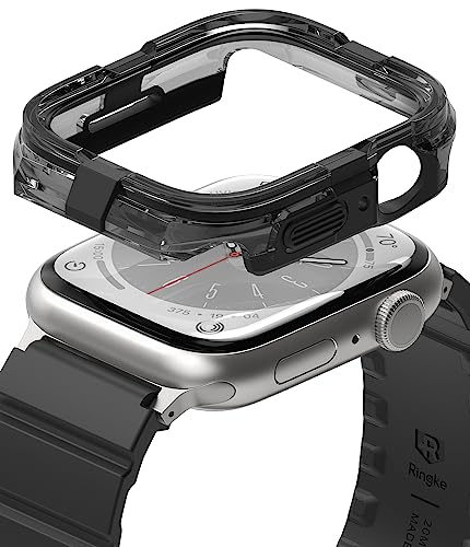 Ringke Fusion Bumper Kompatibel mit Apple Watch Series 9/8/7 (45mm), SE/6/5/4 (44mm) Doppelschichtig Vollständiger Schutz Hülle – Black von Ringke