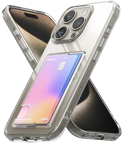 Ringke Fusion Card Case Kompatibel mit iPhone 15 Pro Hülle, Durchsichtige Handyhülle mit Handy Kartenhalter Kartenfach Handy Wallet Hülle für iPhone 15 Pro 6,1" - Clear von Ringke